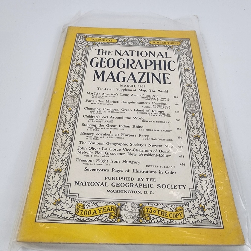 National Geographic Magazine March 1957 No ‎ Insert